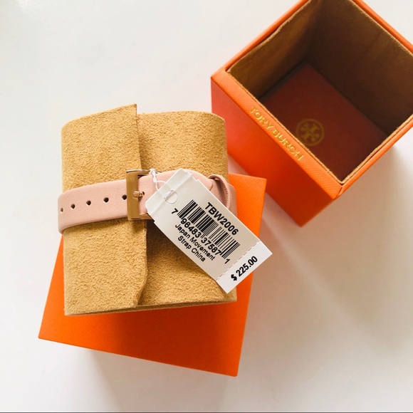 TORY BURCH Gigi Pink Leather Strap Watch 28mm NWT - Picture 7 of 14